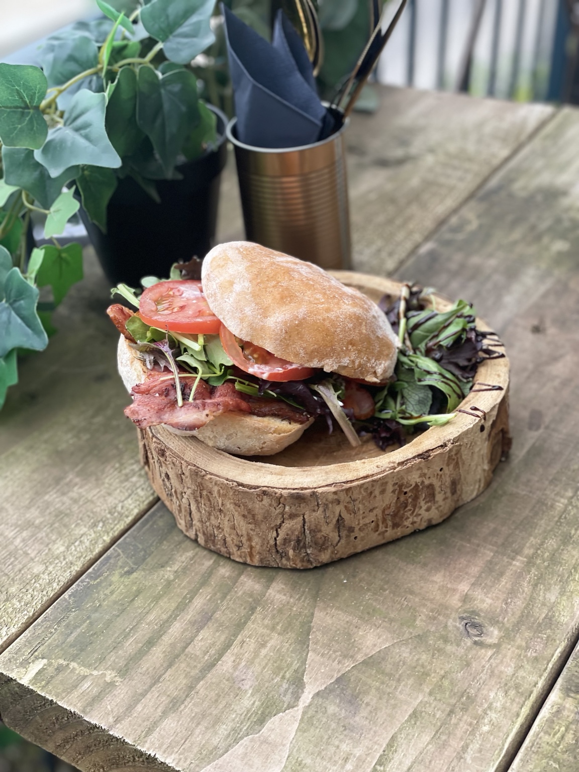 Rustic filled roll served from The Hideout
